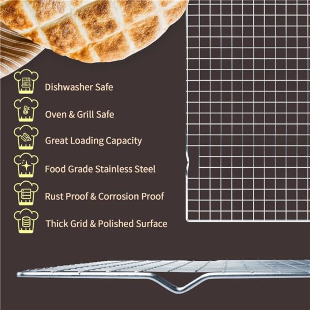 Cooling Rack for Baking 2-Pack, 16x10 Inches Baking Rack, Thick Wire Cookie - Picture 2 of 8